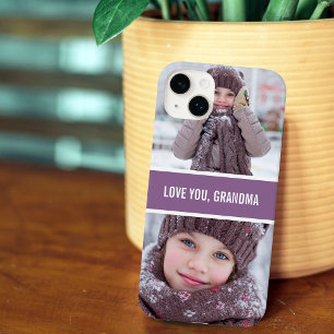 Moderne Liebe dich Oma 2 Fotos Lila Case-Mate iPhone Hülle