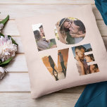 Moderne LIEBE Foto Collage Cutout Valentinstag Kissen<br><div class="desc">JEDEN TAG LIEBE ICH IHNEN MEHR. Großartiges Geschenk für den Valentinstag,  die Anniversaries oder für Neugeborene: Dieses moderne Collage Kissen aus Foto lässt sich leicht mit Ihren 4 Lieblings-Fotos in der minimalistischen LIEBE ausblenden Typografie-Design anpassen. Das ist die rot-rosa Version.</div>
