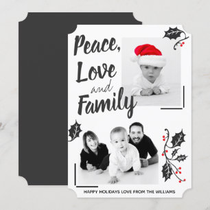 Moderne Liebe für Frieden und Familienurlaub Fotok Einladung