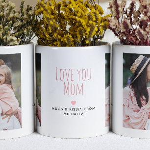 Moderne Liebe für Mama 2 Fotos und persönliche Nac Zweifarbige Tasse