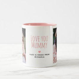 Moderne Liebe für Mummy 2 Fotos und persönliche Na Zweifarbige Tasse