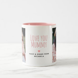 Moderne Liebe für Mummy 2 Fotos und persönliche Na Zweifarbige Tasse