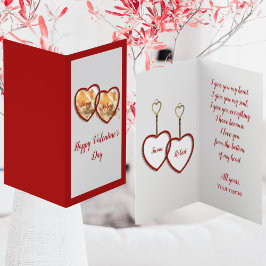 Moderne Liebe Gold Red & White Heart Valentinstag