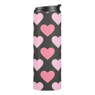Moderne Liebe Herzmuster Thermosbecher