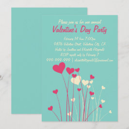 Moderne Liebe Herzstück Blume Valentines Party Einladung