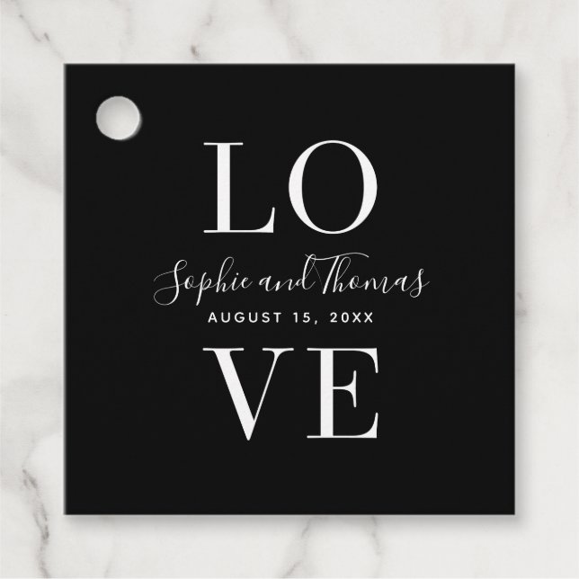 Moderne Liebe Hochzeit nach Maß Geschenkanhänger (Vorderseite)