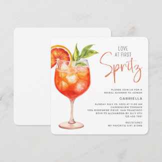Moderne Liebe im ersten Spritz-Brautparty Einladung