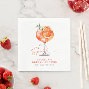 Moderne Liebe im ersten Spritz-Brautparty Serviette