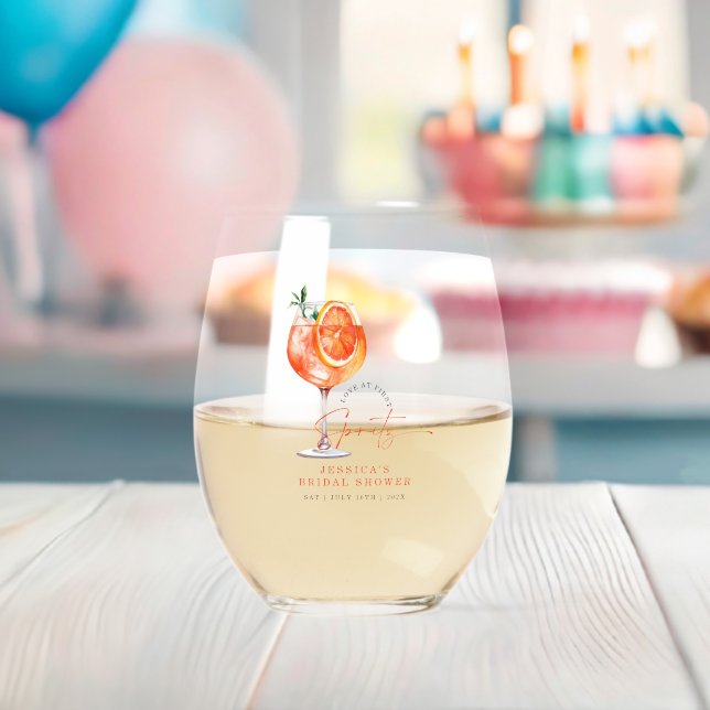 Moderne Liebe im ersten Spritz-Brautparty Weinglas Ohne Stiel (Insitu (Baby Party))