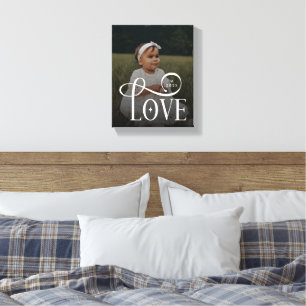 Moderne Liebe Individuelle Neue Baby-Foto-Monogram Leinwanddruck