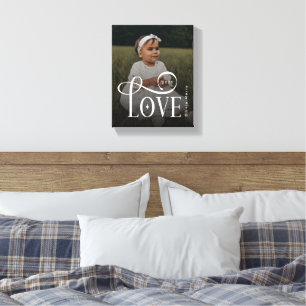 Moderne Liebe Individuelle Neue Baby-Foto-Monogram Leinwanddruck