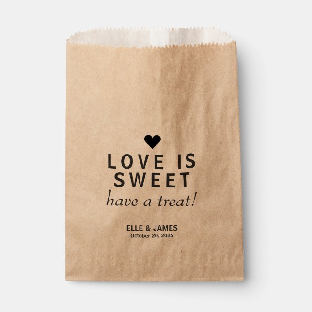 Moderne Liebe ist süße Personalisierte Hochzeit Geschenktütchen (Vorderseite)