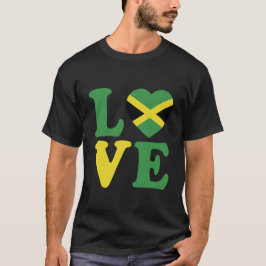 Moderne Liebe Jamaika Herzenflagge T-Shirt