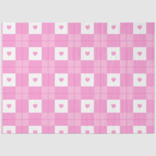 Moderne Liebe Kariert rosa Herzenskollektion Seidenpapier
