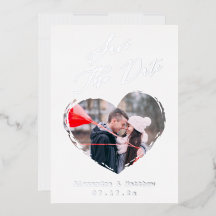 Moderne Liebe Kontur Foto Save the Date