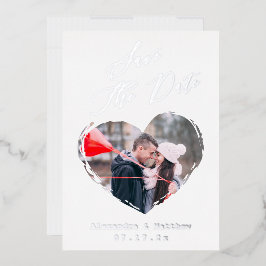 Moderne Liebe Kontur Foto Save the Date Folieneinladung