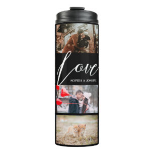 Moderne Liebe kundenspezifische Foto Collage Valen Thermosbecher