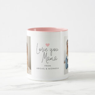 Moderne "Liebe Mama" 2-Foto Tasse