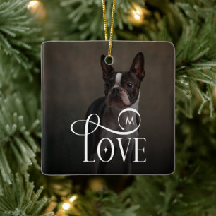 Moderne Liebe Maßgeschneiderte Hunde Haustiere Fot Keramikornament