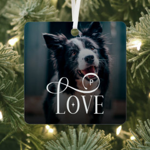 Moderne Liebe Maßgeschneiderte Hunde Haustiere Fot Ornament Aus Metall