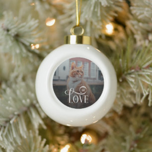 Moderne Liebe Maßgeschneiderte Katzen Haustiere Fo Keramik Kugel-Ornament