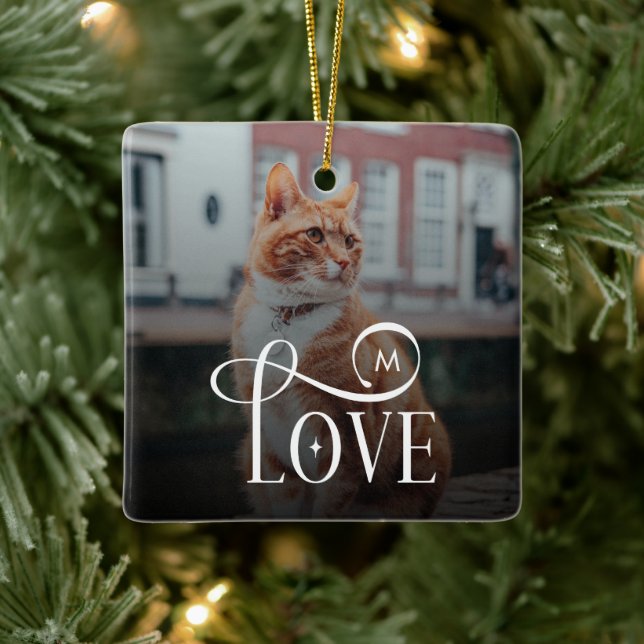 Moderne Liebe Maßgeschneiderte Katzen Haustiere Fo Keramikornament (Baum)
