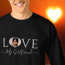Moderne Liebe meine Freundin Herz Foto Schwarz-wei T-Shirt