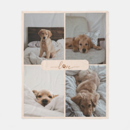 Moderne Liebe mit 4 Fotomaterial Fleecedecke