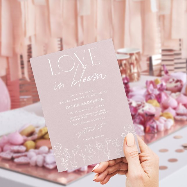 Moderne Liebe mit Blumen Brautparty Invitati Einladung (Von Creator hochgeladen)