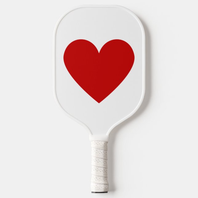 Moderne Liebe mit einfachem Rotem Herzen Minimalis Pickleball Schläger (Vorderseite)