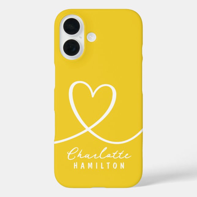 Moderne Liebe Personalisierter Name iPhone 16 Hülle (Rückseite)