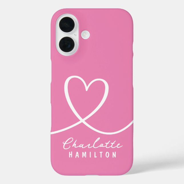 Moderne Liebe Personalisierter Name iPhone 16 Hülle (Rückseite)