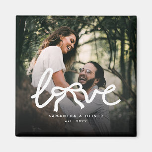 Moderne Liebe Pfeiltypografie Paar Benutzerdefinie Magnet