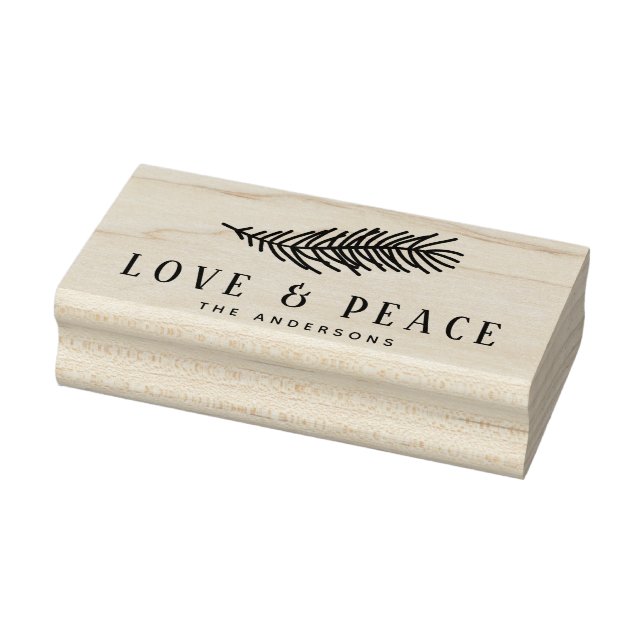 Moderne Liebe & Pine Needles Holiday Gummistempel (Stempel)