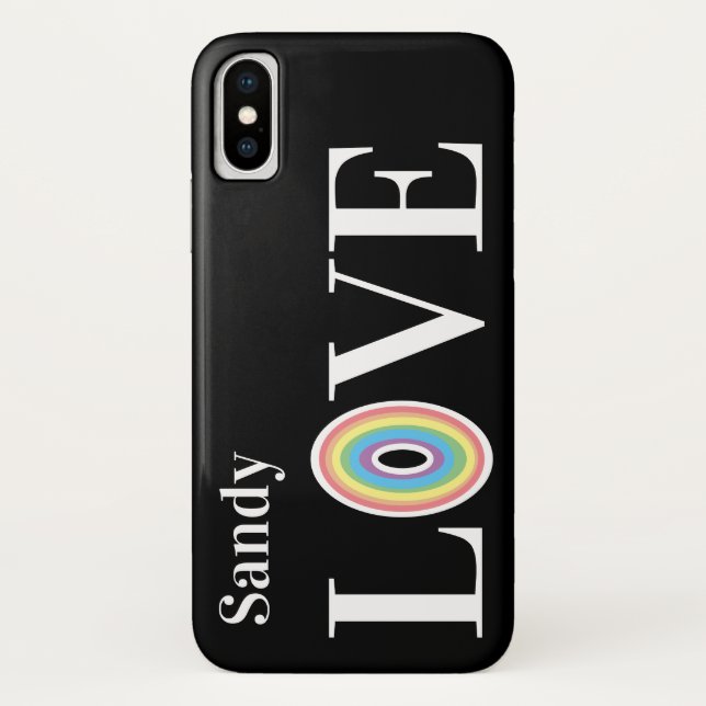 Moderne Liebe Regenbogen auf Chic Black Case-Mate iPhone Hülle (Rückseite)