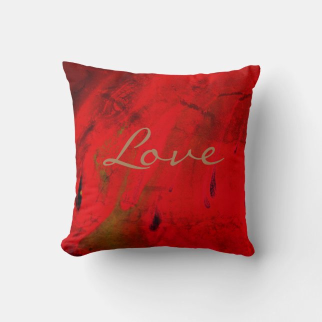 Moderne Liebe Rot Lila abstrakte Design Tablette Kissen (Vorderseite)