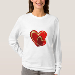 Moderne Liebe Rotes Herz Custom Freundin Geburtsta T-Shirt