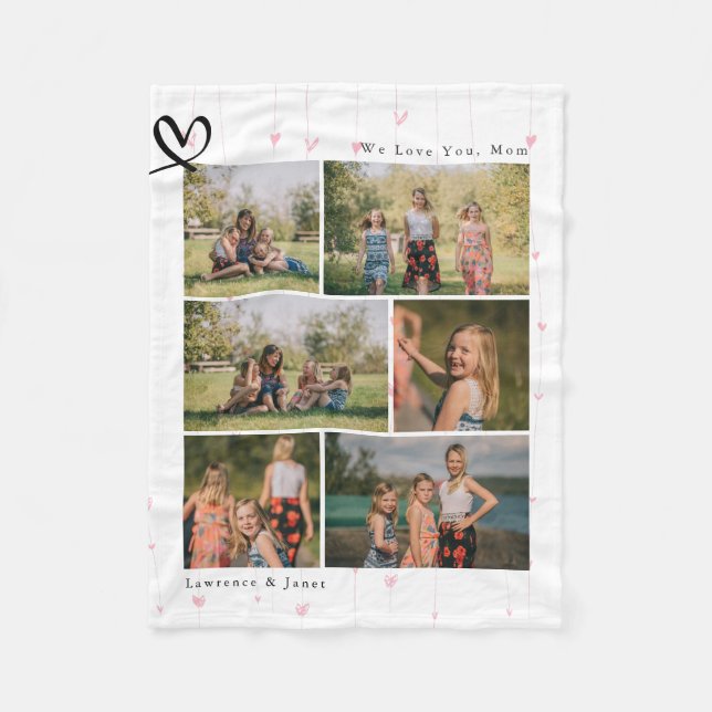 Moderne Liebe Sie Abuela Mama Familienfoto Collage Fleecedecke (Vorderseite)
