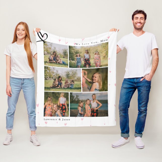 Moderne Liebe Sie Abuela Mama Familienfoto Collage Fleecedecke (Beispiel)