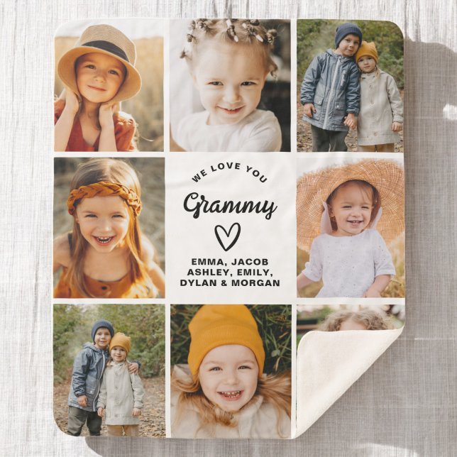 Moderne Liebe Sie Grammy Familienfoto Collage Sherpadecke (Von Creator hochgeladen)