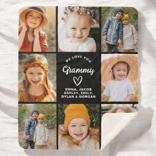 Moderne Liebe Sie Grammy Familienfoto Collage Sherpadecke