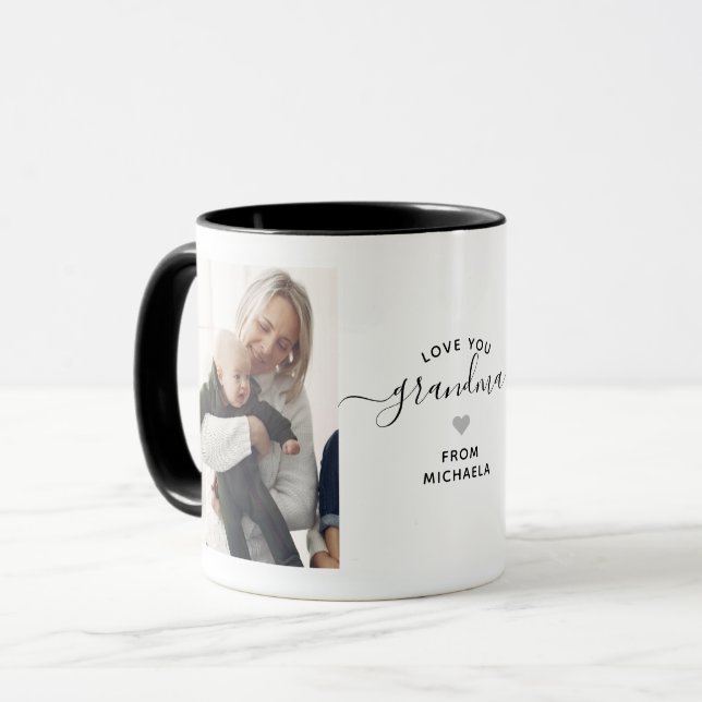 Moderne Liebe Sie Oma/Nana/Granny/Andere 2-Foto Tasse (Vorderseite Links)