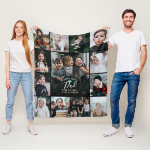 Moderne Liebe Sie Vater/Papa/andere Fotosammlungen Fleecedecke