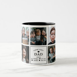 Moderne Liebe Sie Vater/Papa/Papa/andere 9-Foto Zweifarbige Tasse