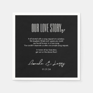 Moderne Liebe-Story-Hochzeit Serviette