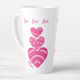 Moderne Liebe Tasse, 3 rosa Herzen Milchtasse
