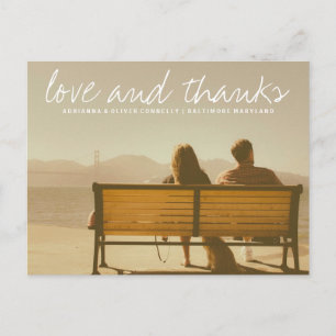 Moderne Liebe und Dank   Couple Foto Postkarte