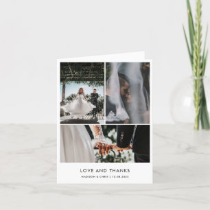 Moderne Liebe und dank des Hochzeitskopfes Foto Dankeskarte