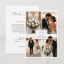 Moderne Liebe und Dank Foto-Collage-Hochzeit