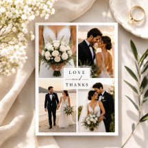 Moderne Liebe und Dank Foto-Collage-Hochzeit